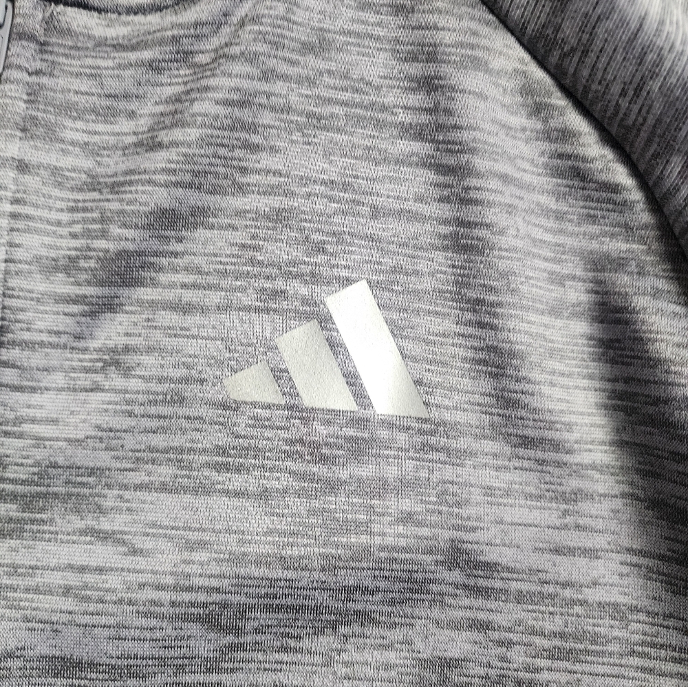Adidas Heather Gray Zip Up Hoodie - Picture 2 of 5